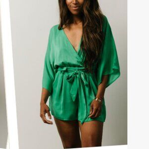 Satin green Dress Day/Baltic Born Joan Romper - never worn